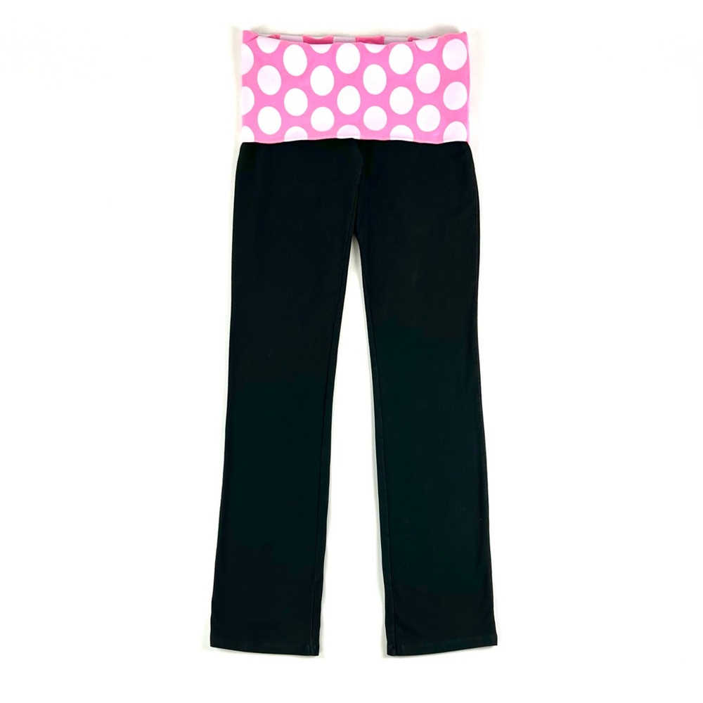 PINK Victoria’s Secret Rare Pink Polka Dot Foldover Bootcut Yoga Pants - Picture 2 of 5